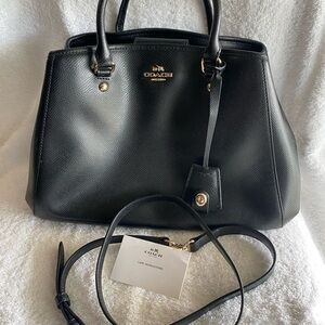Coach Black Leather Satchel Bag